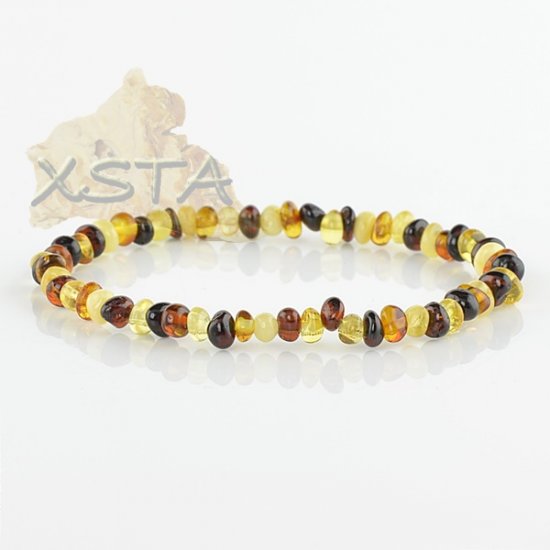 Amber mix small beads bracelet